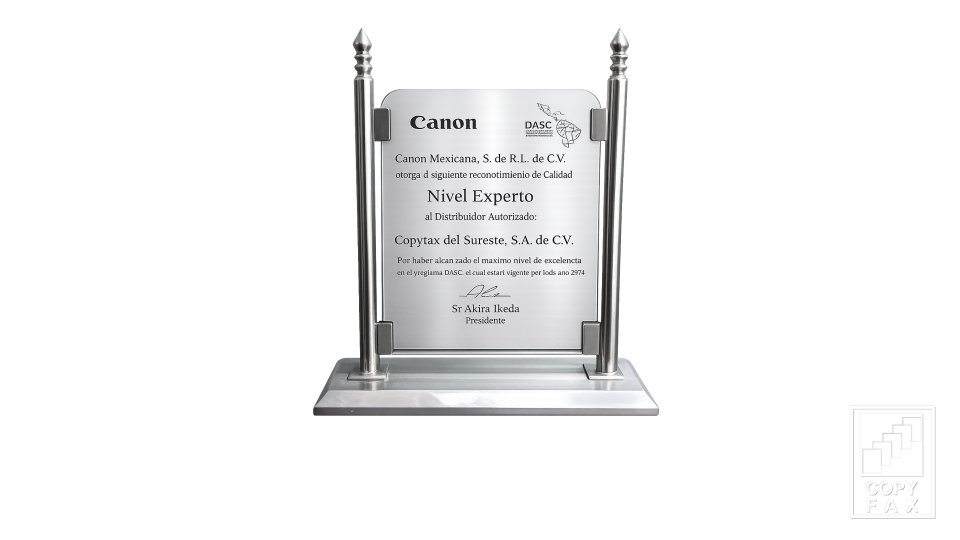 Nivel Experto en el Programa DASC de Canon Copyfax del Sureste