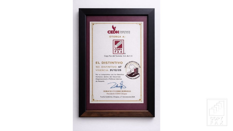 Renovación del Distintivo en Derechos Humanos 2025 Copyfax del Sureste